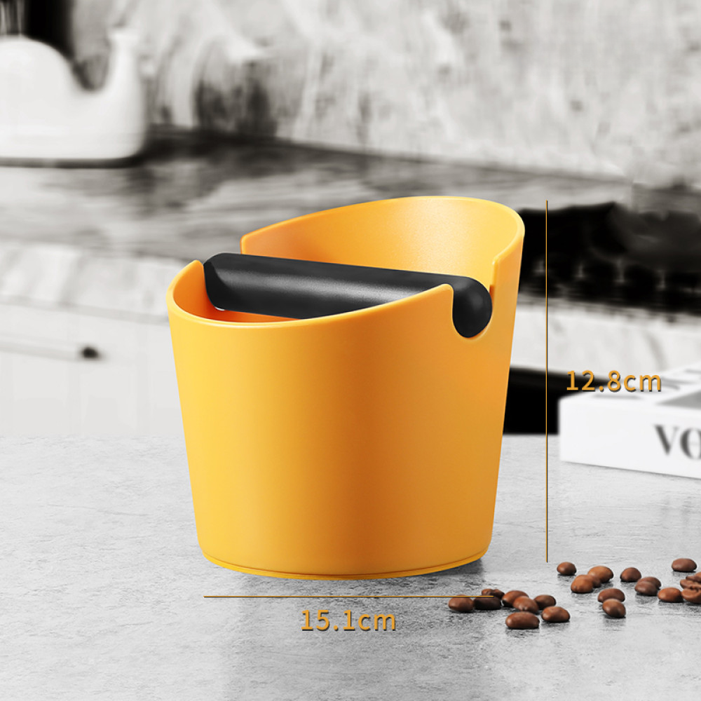 Orange Knock Box mit stabiler Verarbeitung – Must-have für jede Kaffeeküche mit Siebträger-Maschine.