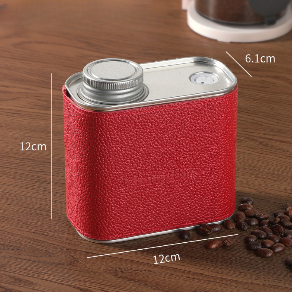 Kaffeebehälter in Rot mit 180 g Volumen – modernes Design trifft funktionalen Aromaschutz für deine Küche.